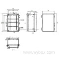 PWP655 waterproof plastic cases with hinged door ip66 waterproof enclosure plastic outdoor enclosure waterproof abs junction box